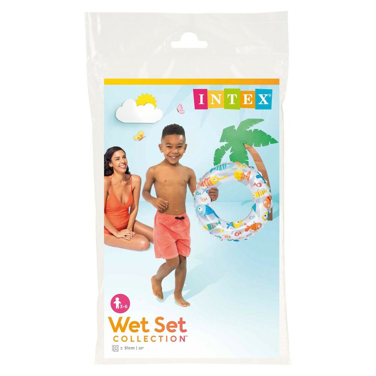 Oppustelig flydende donut Intex Ø 51 cm (36 Enheder)